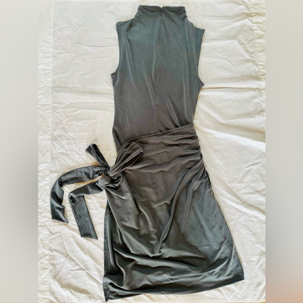 Good American Silver Asymmetrical Mini Dress